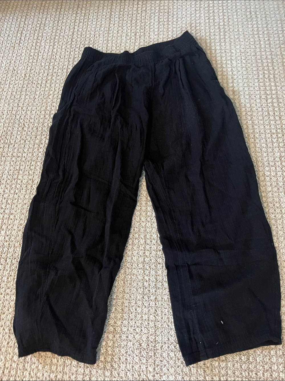 GAP Cotton Gauze Easy Barrel Pants - Black, Cropped, NWT, Medium